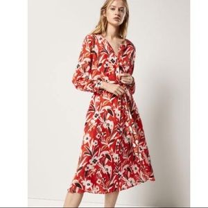 Massimo Dutti JACQUARD DRESS W LACE TRIM size 6